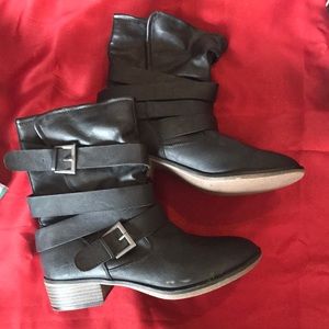 Black combat boots